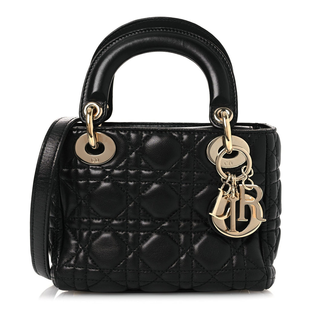 Lambskin Cannage Mini Lady Dior Black wholesalehk.shop