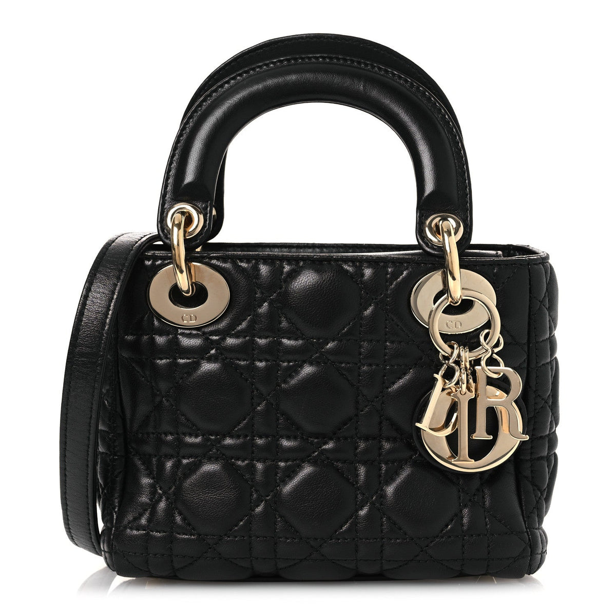 Lambskin Cannage Mini Lady Dior Black wholesalehk.shop