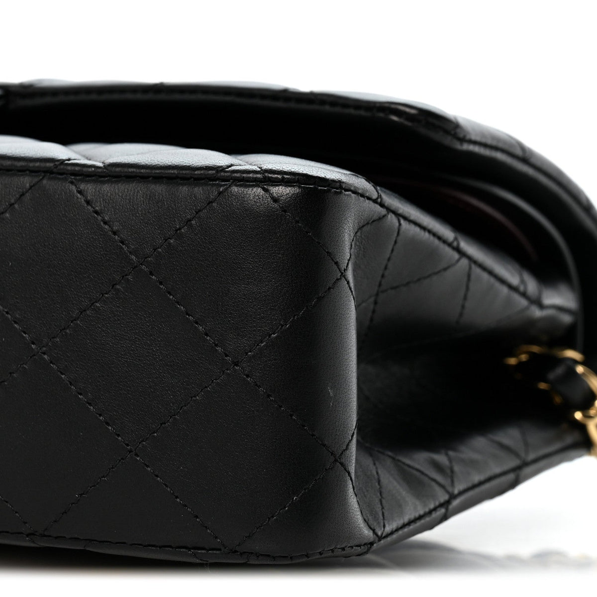 Lambskin Quilted Medium Double Flap Black wholesalehk.shop