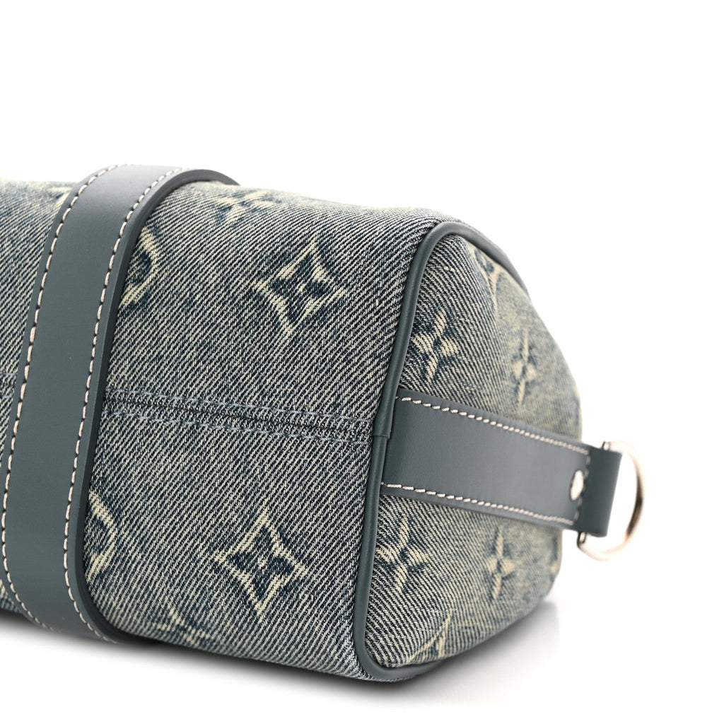 Monogram Washed Denim Keepall Bandouliere 25 wholesalehk.shop