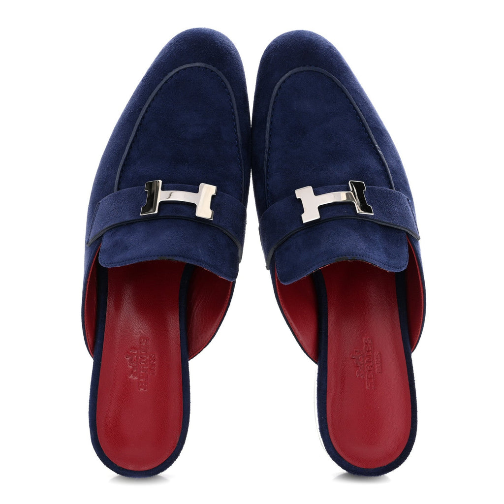 Suede Goatskin Trocadero Mule 38.5 Bleu Diplomatique wholesalehk.shop