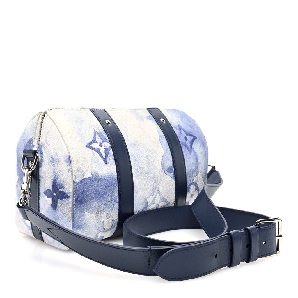 Monogram Watercolor City Keepall Blue wholesalehk.shop