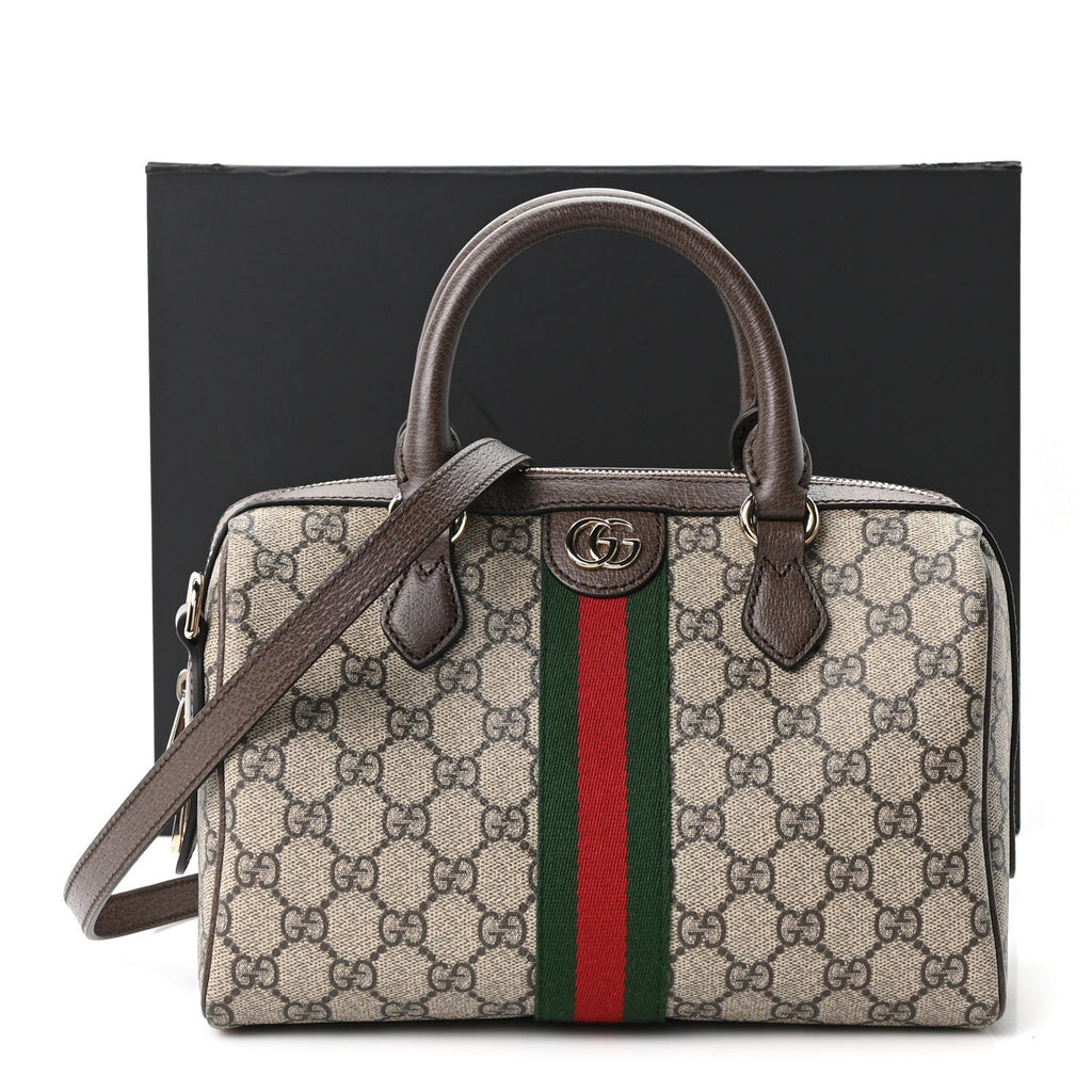 GG Supreme Monogram Web Medium Ophidia Top Handle Bag Beige Ebony New Acero wholesalehk.shop