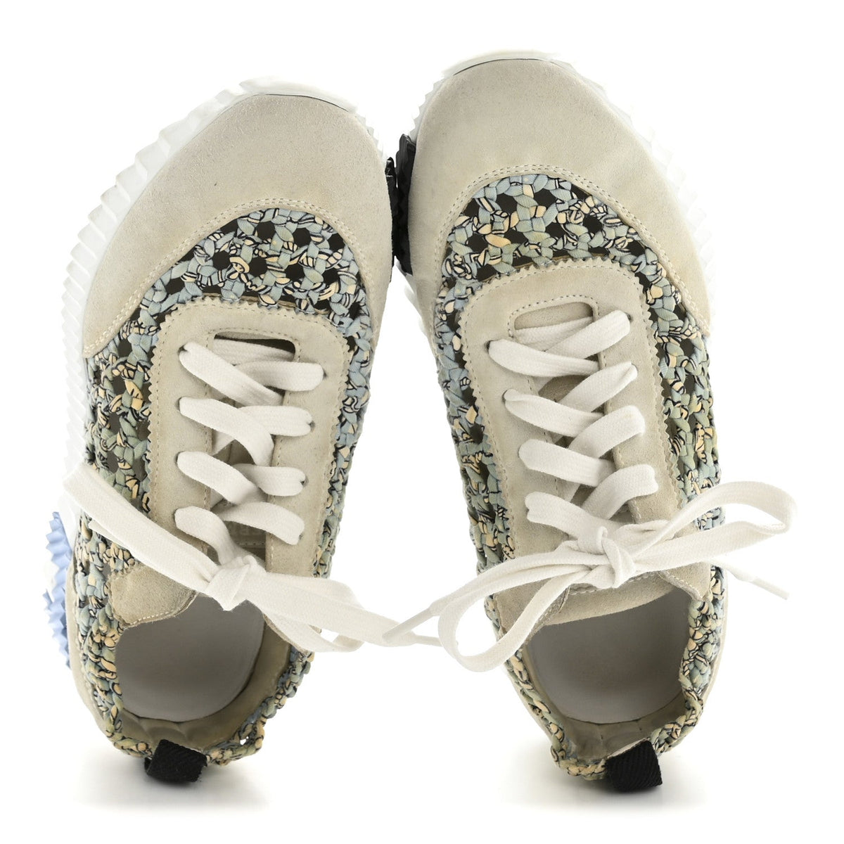 Braided Silk Suede Sneakers 35 Bleu Clair White wholesalehk.shop