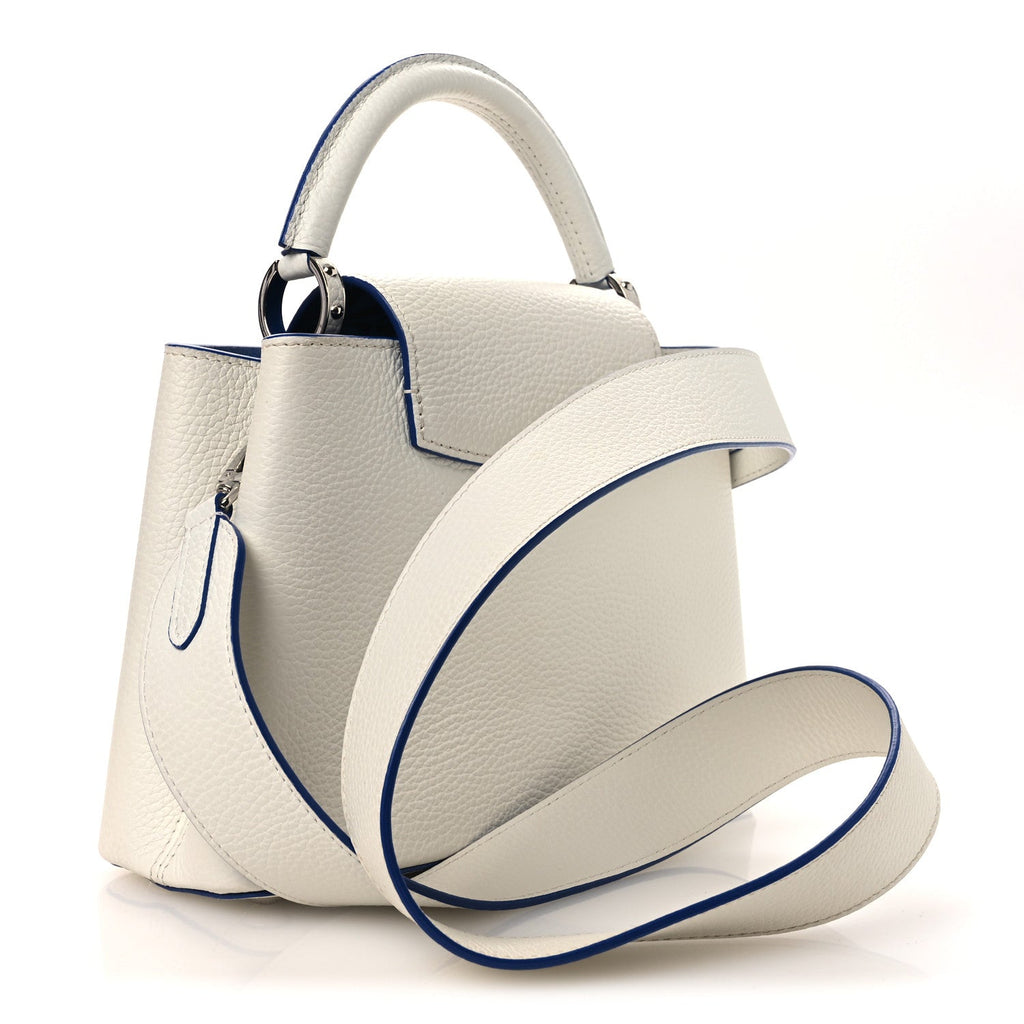 Taurillon Capucines BB White Blue £¨ Direct shipment via from wholesalehk.shop