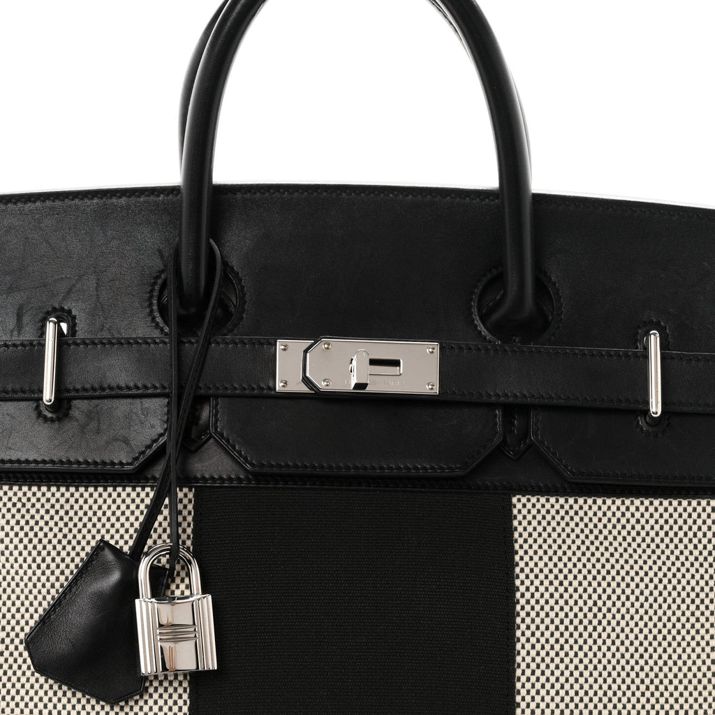 Hunter Criss Viking Evergrain Flag HAC Birkin 40  Ecru Black £¨ Direct shipment via from wholesalehk.shop