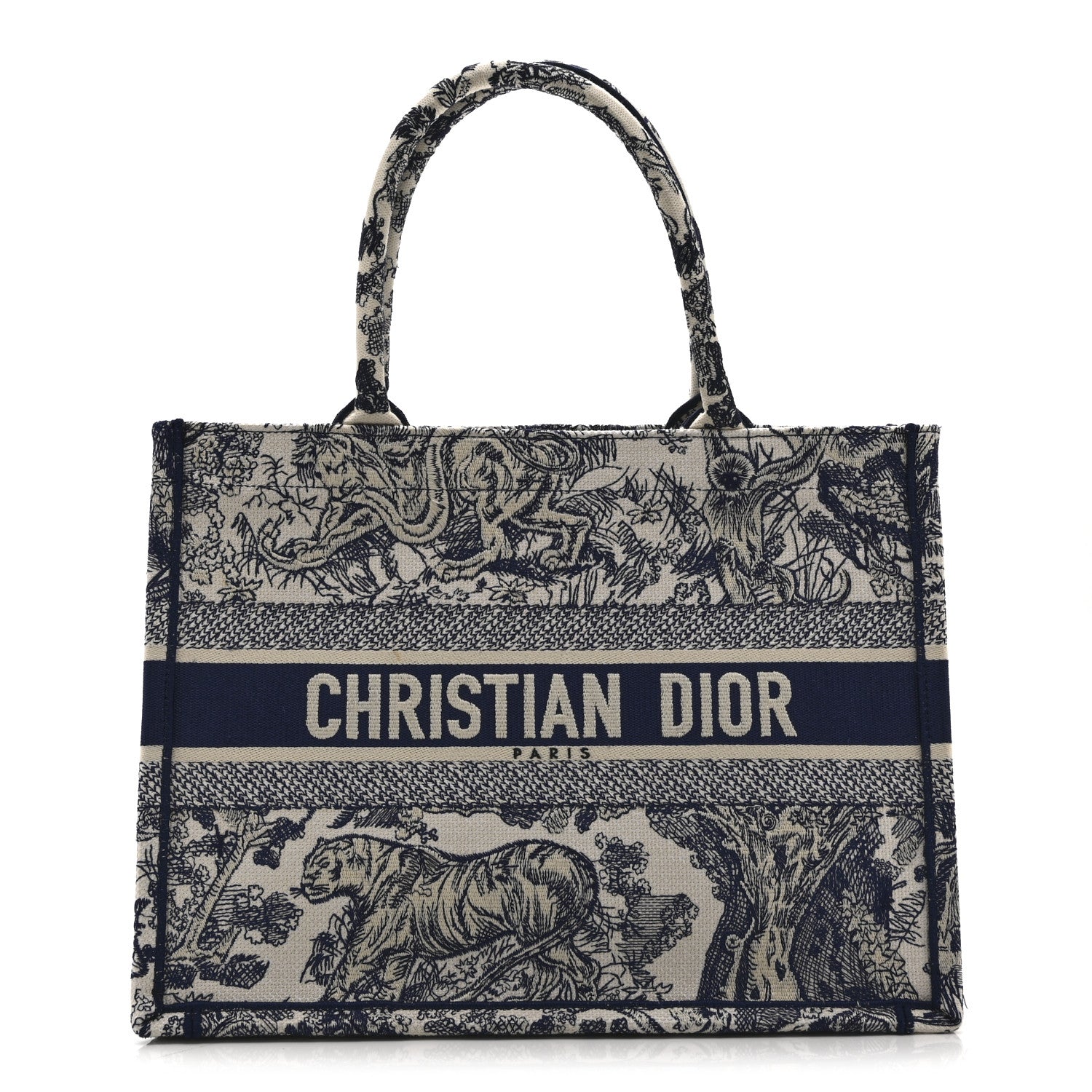 Canvas Embroidered Medium Dioriviera Toile De Jouy Book Tote Blue £¨ Direct shipment via from wholesalehk.shop