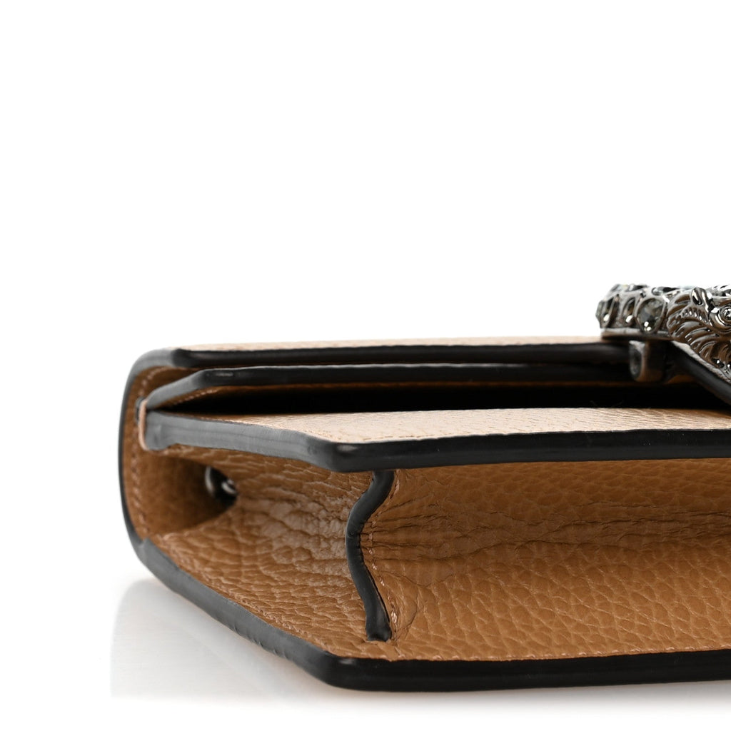 Dollar Calfskin Crystal Super Mini Dionysus Shoulder Bag Natural Tan Black Diamond wholesalehk.shop