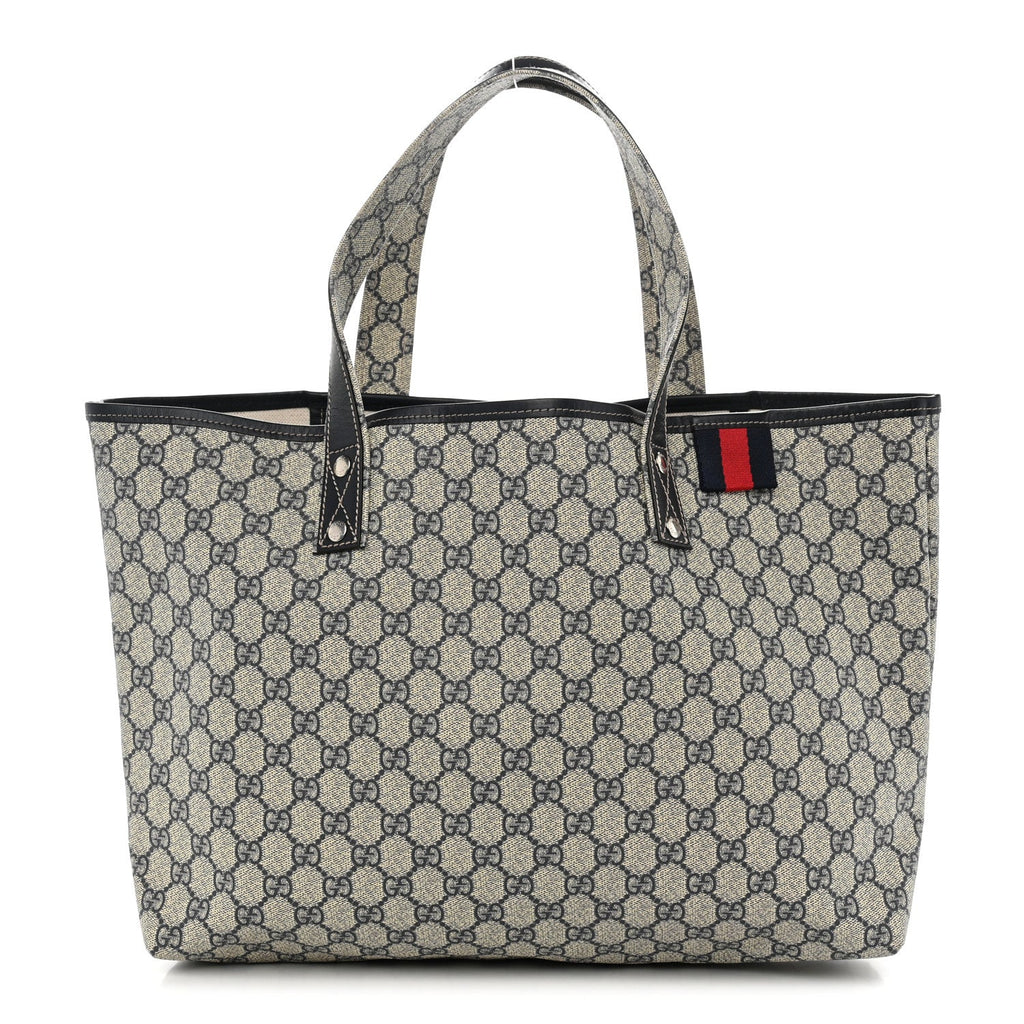 GG Plus Monogram Medium Signature Web Loop Tote Navy wholesalehk.shop