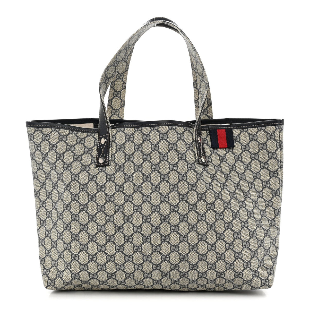 GG Plus Monogram Medium Signature Web Loop Tote Navy wholesalehk.shop