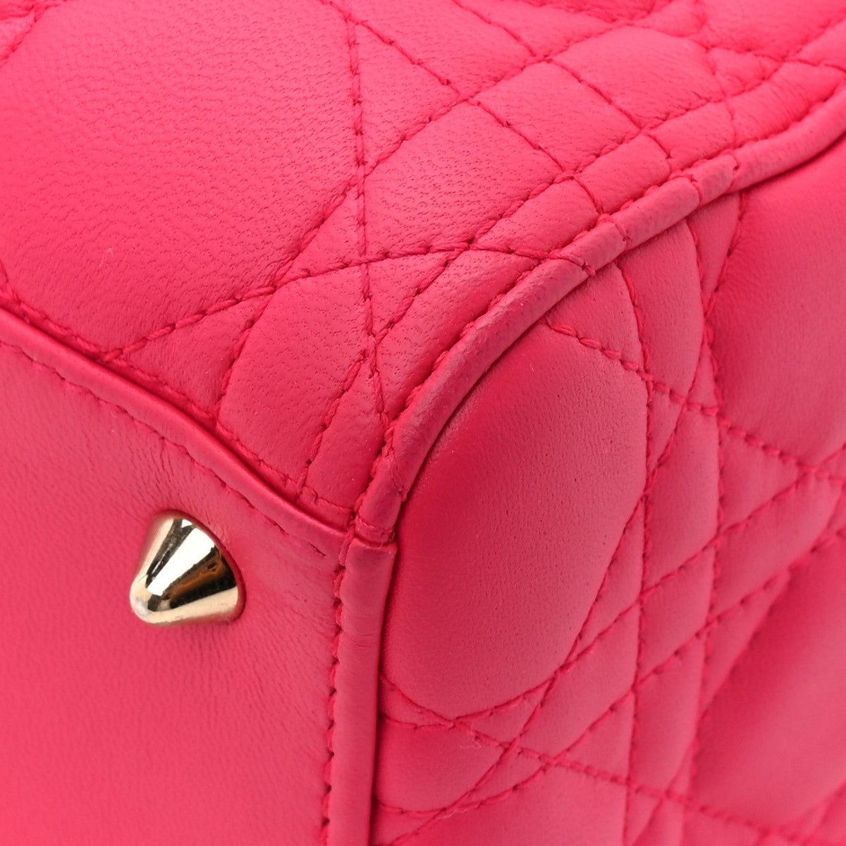 Lambskin Cannage Medium Lady Dior Fuchsia wholesalehk.shop