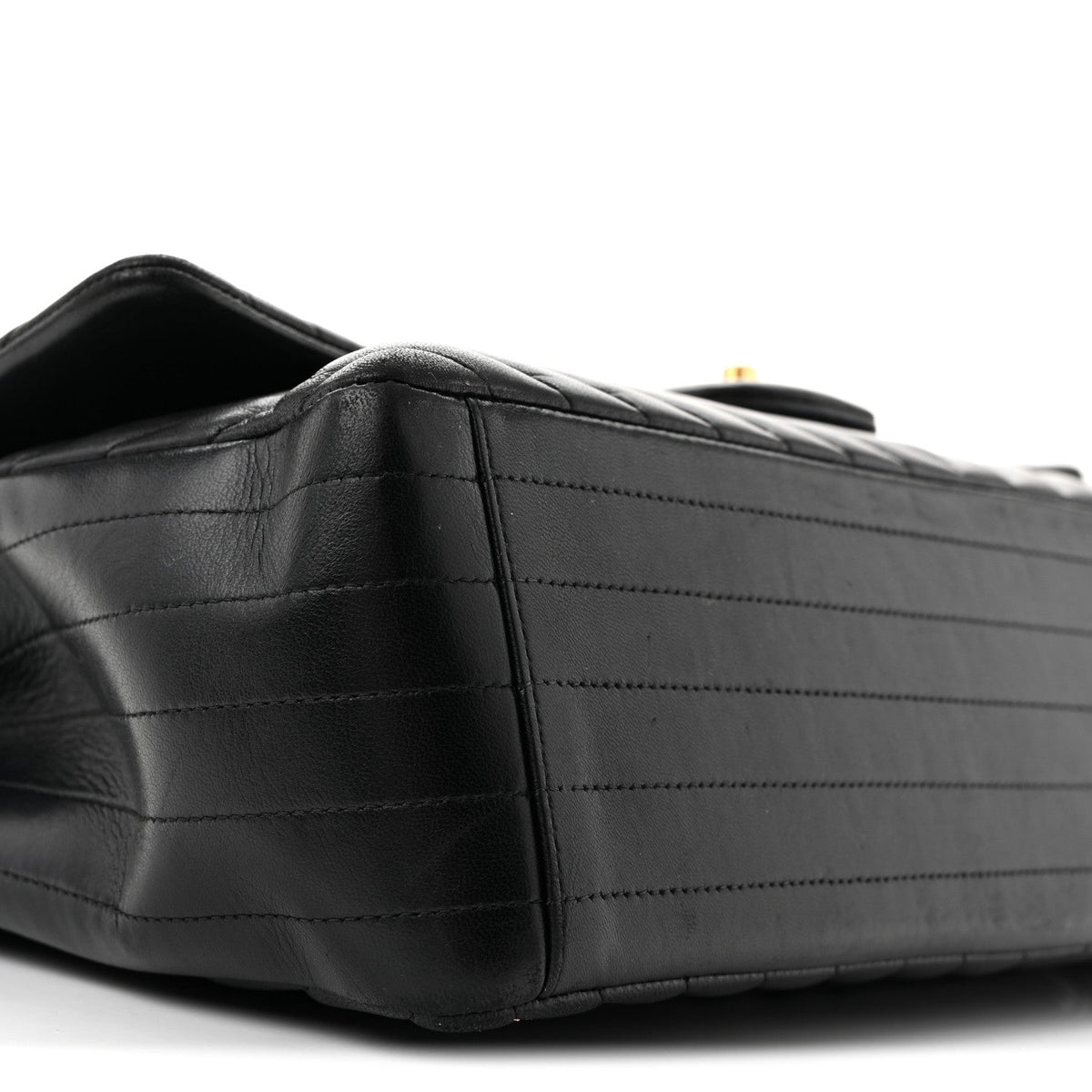 Lambskin Chevron Quilted Maxi Double Flap Black wholesalehk.shop