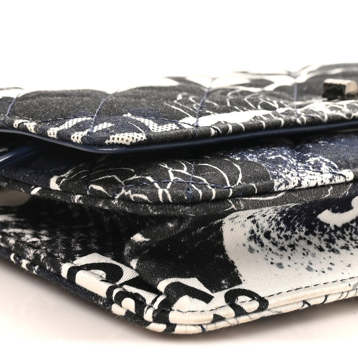 Canvas Printed Quilted 2.55 Reissue Wallet On Chain WOC White Black Navy Blue wholesalehk.shop