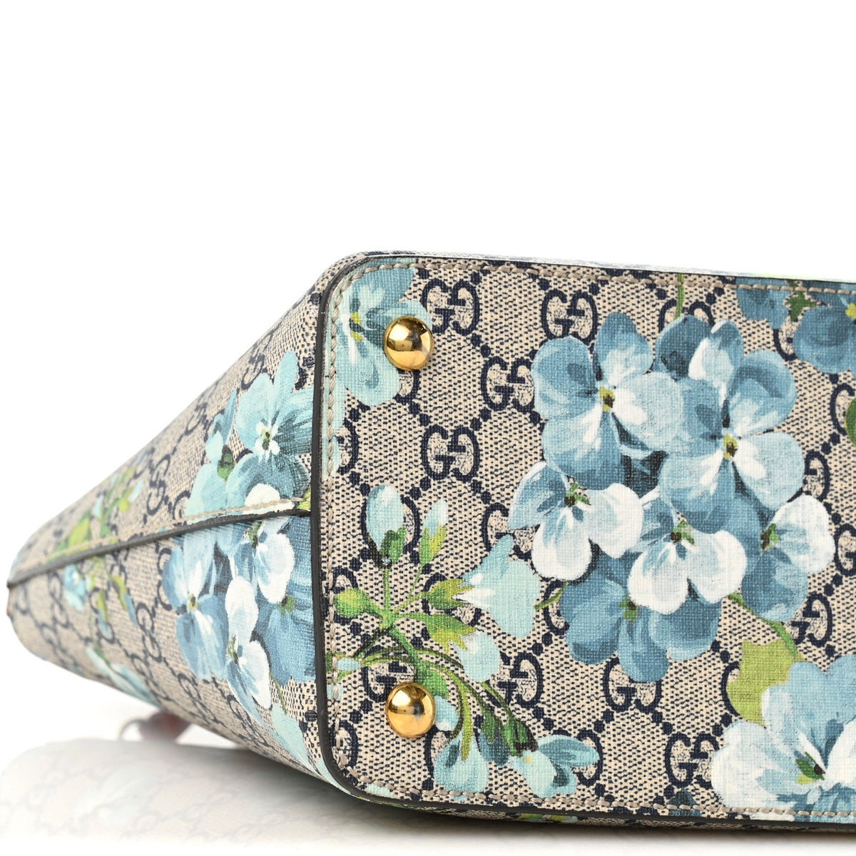 GG Supreme Monogram Blooms Small Zip Top Tote Beige Blue Navy Hibiscus Red wholesalehk.shop