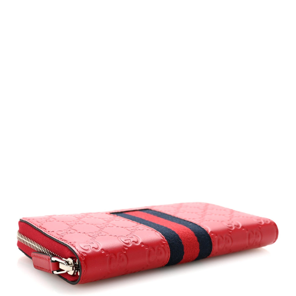 Guccissima Web Zip Around Wallet Red £¨ Direct shipment via from wholesalehk.shop