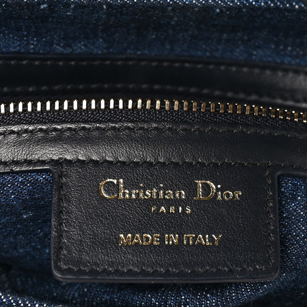 Denim Oblique Jacquard Saddle Bag With Strap Blue wholesalehk.shop
