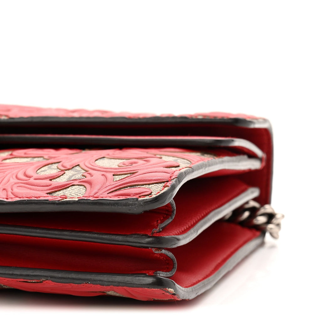 GG Supreme Monogram Arabesque Dionysus Shoulder Bag Hibiscus Red wholesalehk.shop