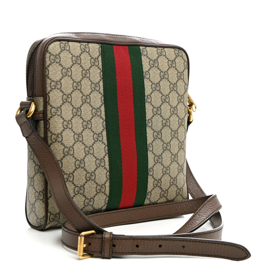 GG Supreme Monogram Web Small Ophidia Messenger Bag Brown wholesalehk.shop