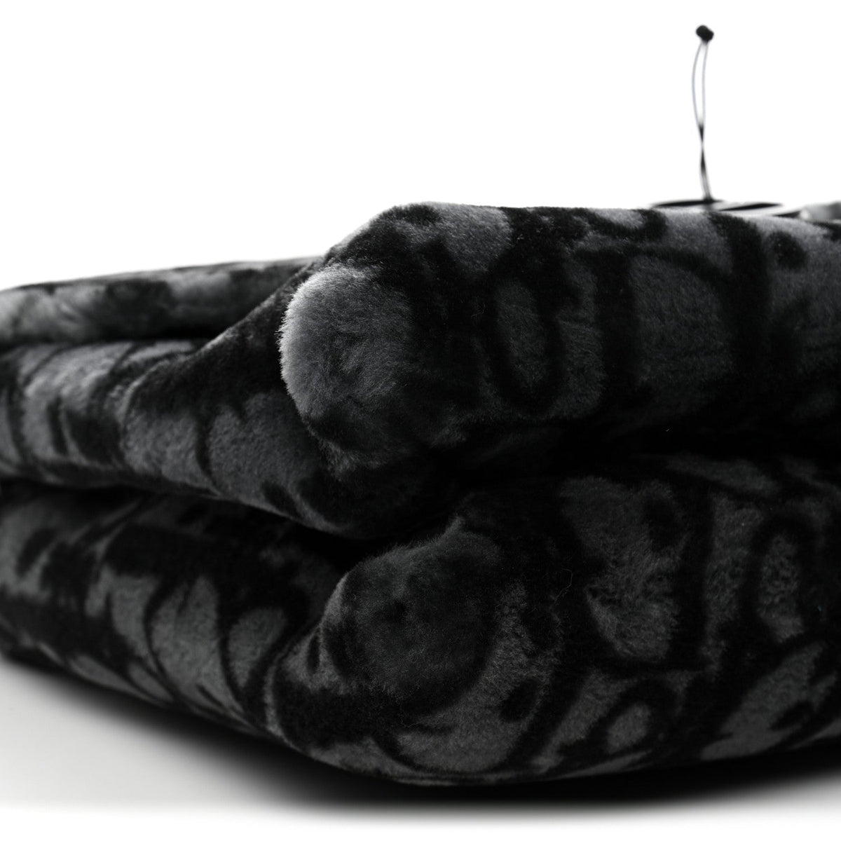 Oblique Mink Fur Saddle Soft Bag Dark Grey wholesalehk.shop