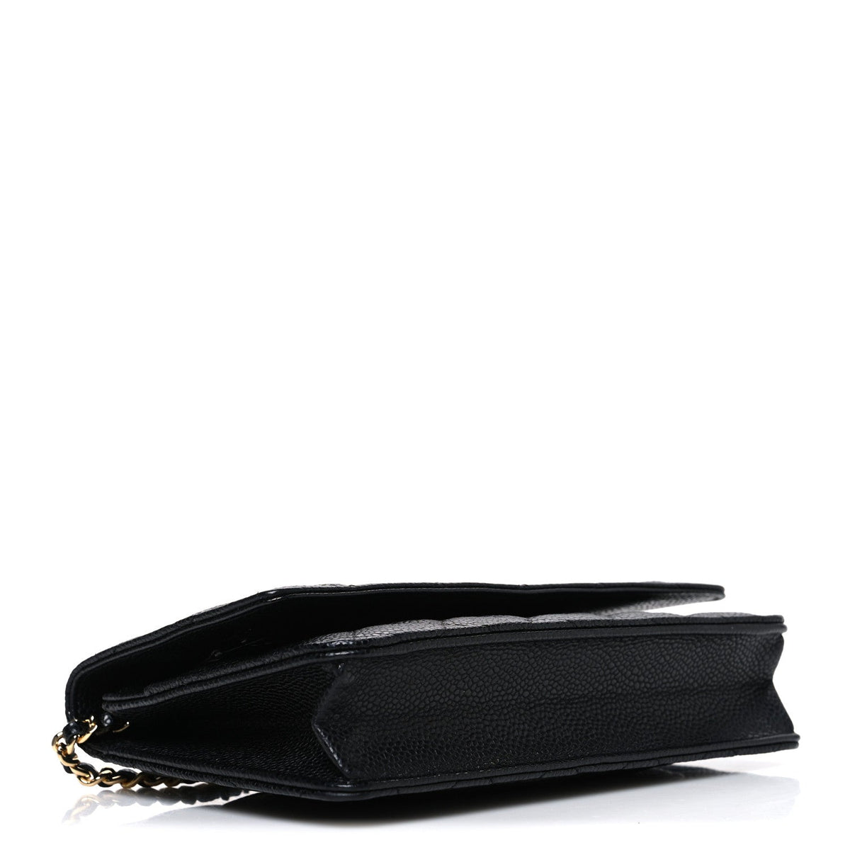 Caviar Quilted Wallet on Chain WOC Black wholesalehk.shop