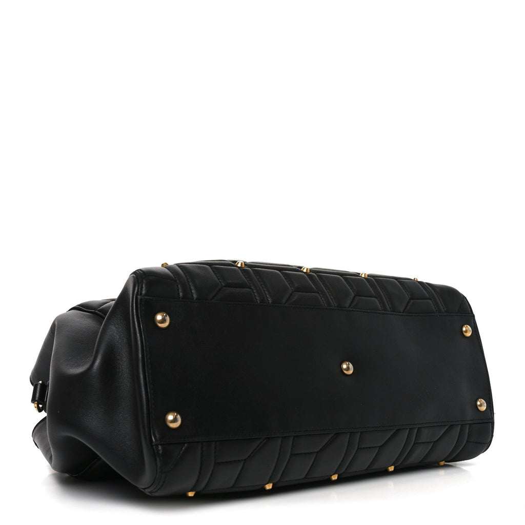 Calfskin Matelasse Studded Medium GG Marmont Tote Black wholesalehk.shop