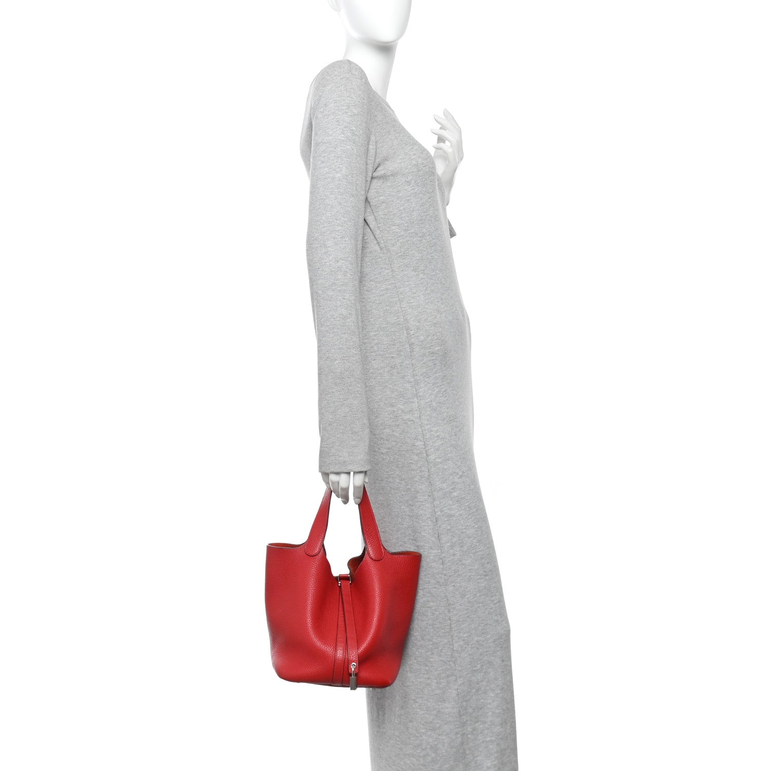 Taurillon Clemence Picotin Lock 22 MM Rouge Casaque £¨ Direct shipment via from wholesalehk.shop