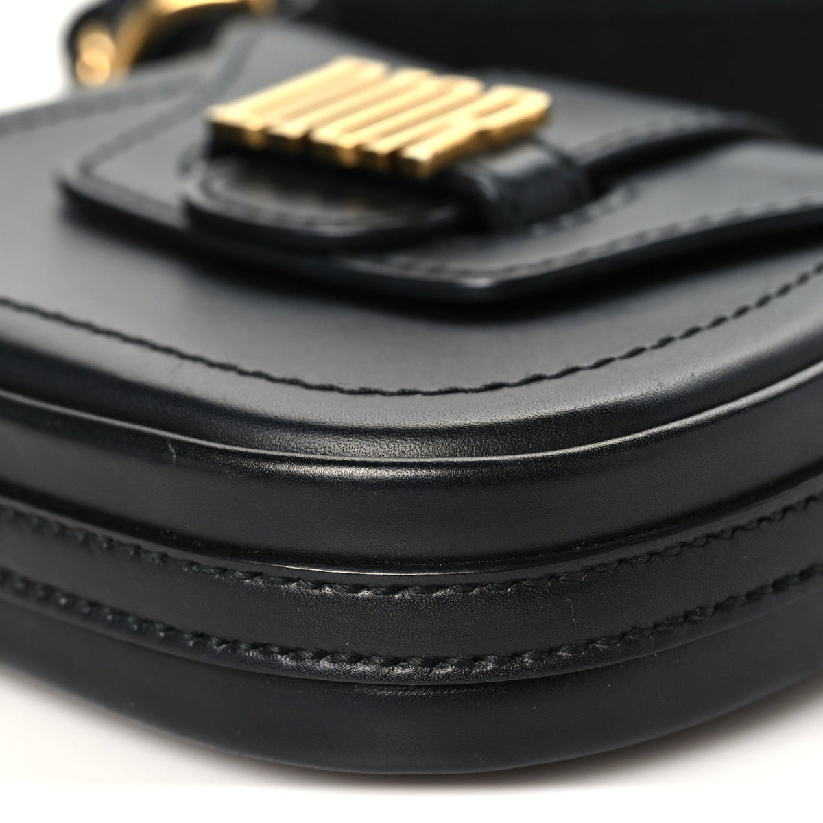 Calfskin Mini D Fence Saddle Bag Black wholesalehk.shop