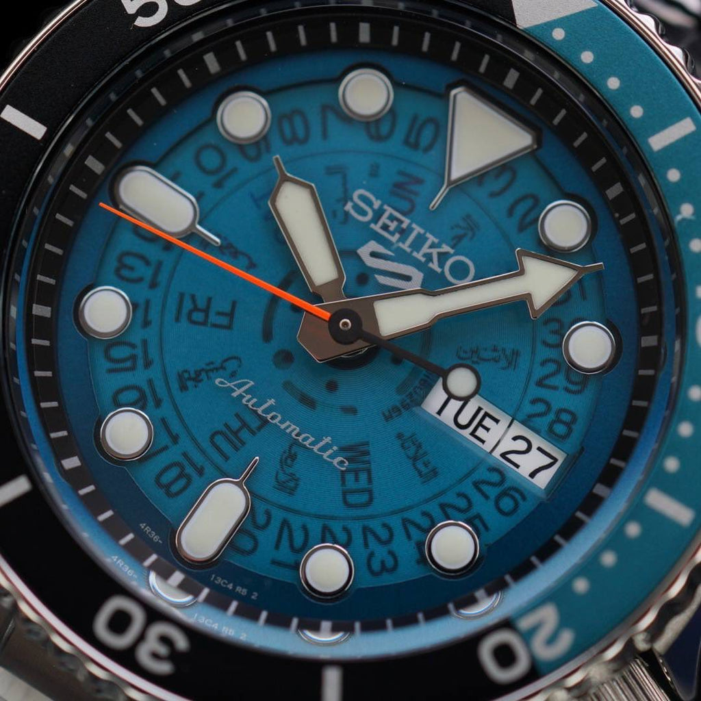 Seiko 5 Sports SKX Skeleton Green Dial Silver Steel Strap Watch For Men - SRPJ45K1 wholesalehk.shop