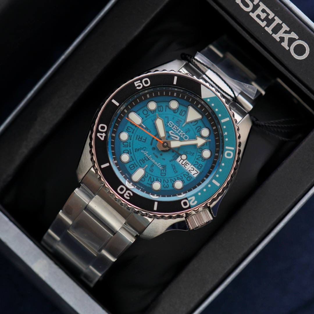 Seiko 5 Sports SKX Skeleton Green Dial Silver Steel Strap Watch For Men - SRPJ45K1 wholesalehk.shop