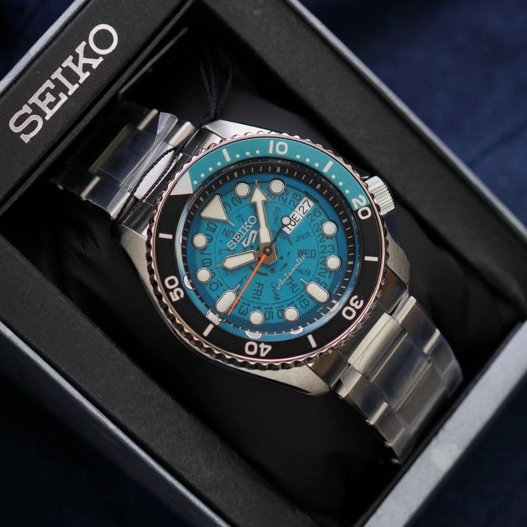 Seiko 5 Sports SKX Skeleton Green Dial Silver Steel Strap Watch For Men - SRPJ45K1 wholesalehk.shop