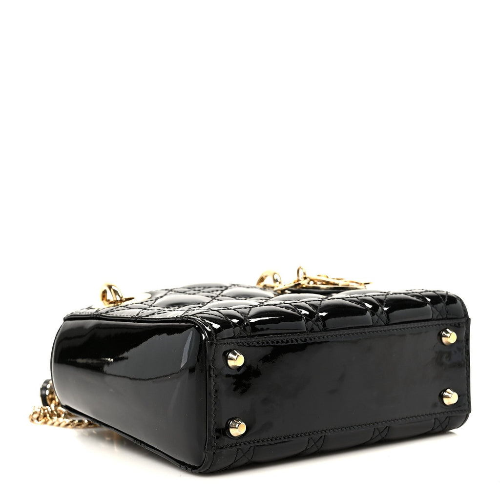 Patent Cannage Mini Lady Dior Black wholesalehk.shop