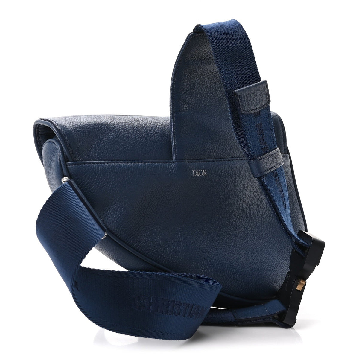 Grained Calfskin Mens Saddle Bag Navy Blue wholesalehk.shop