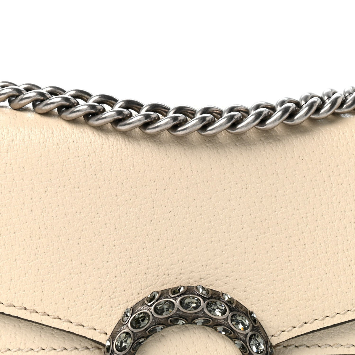 Textured Calfskin Crystal Mini Dionysus Shoulder Bag Mystic White wholesalehk.shop