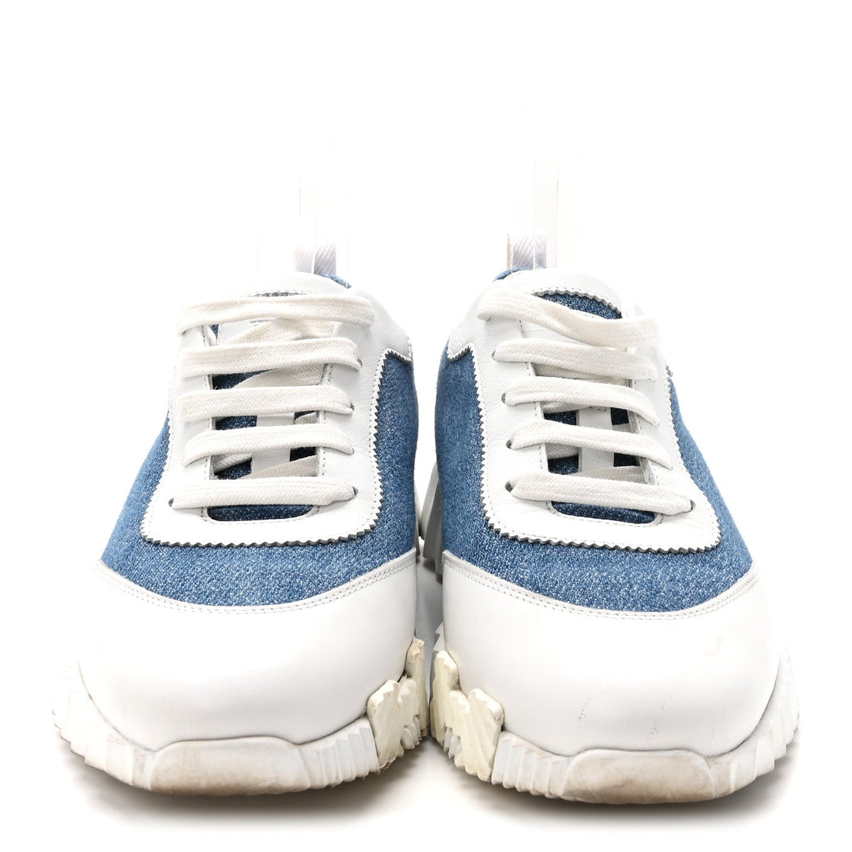 Denim Suede Goatskin Bouncing Sneakers 37 Bleu Clair White wholesalehk.shop