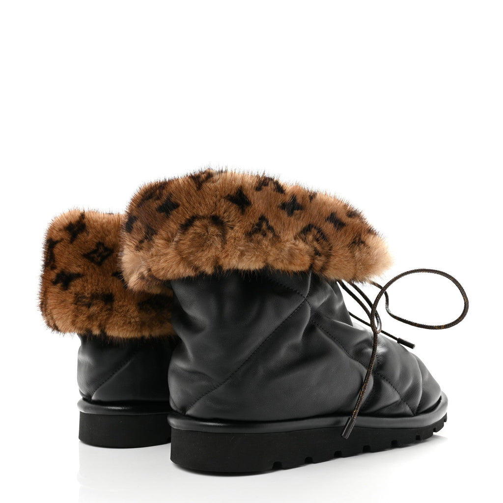 Nylon Mink Monogram Pillow Comfort Ankle Boot 39 Black £¨ Direct shipment via from wholesalehk.shop
