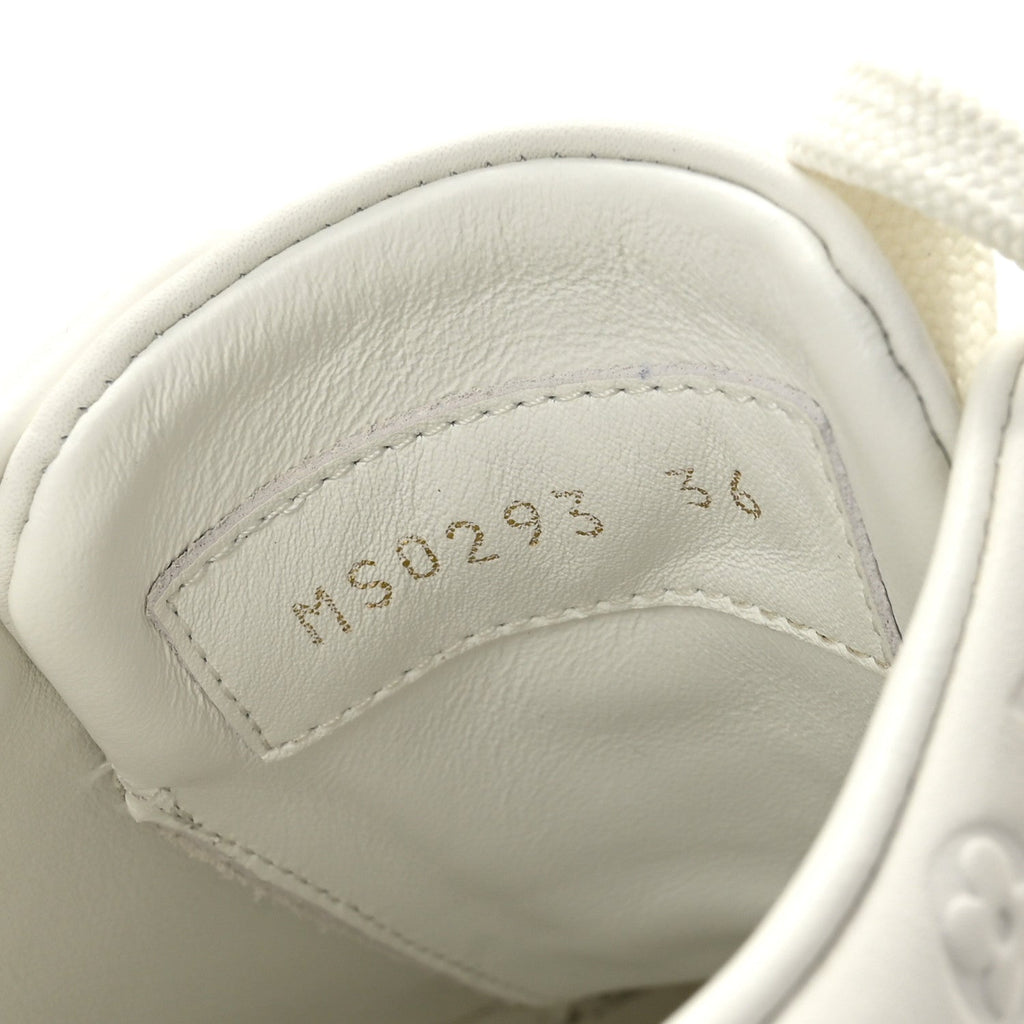 Calfskin Monogram Embossed Front Row Sneakers 36 White £¨ Direct shipment via from wholesalehk.shop
