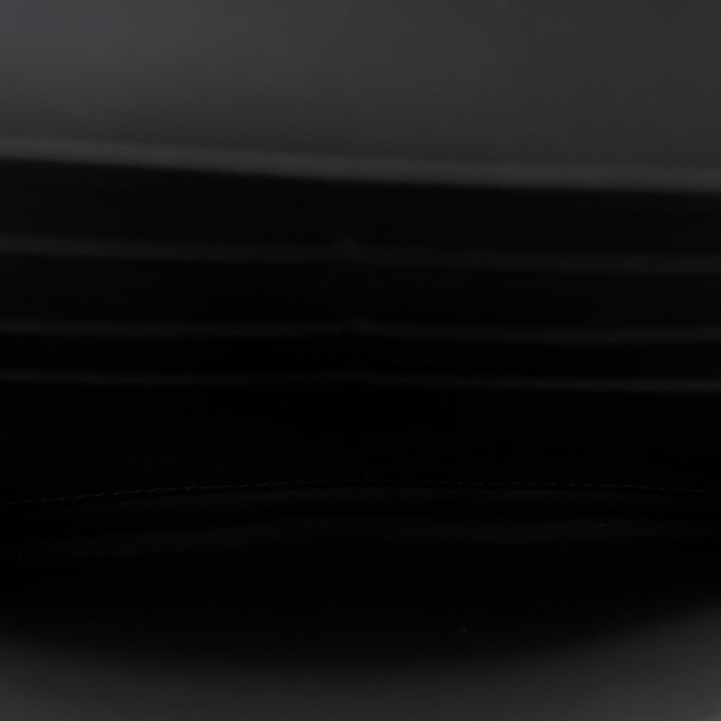 Ultra Matte Calfskin Saddle Chain Wallet Pouch Black wholesalehk.shop