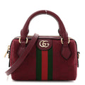 GG Supreme Monogram Textured Dollar Calfskin Web Super Mini Ophidia Top Handle Bowler Bag Rosso Ancora wholesalehk.shop