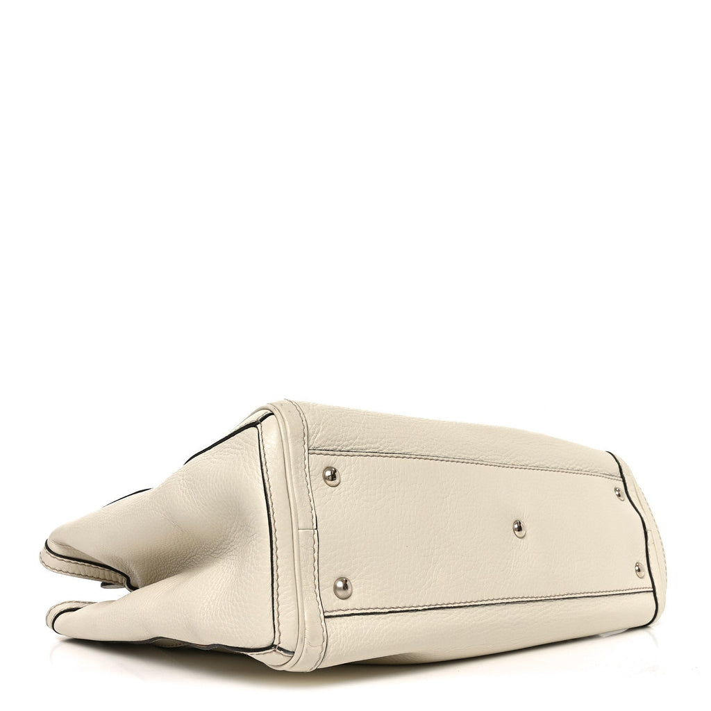 Pebbled Calfskin Medium Bella Tote Off White wholesalehk.shop