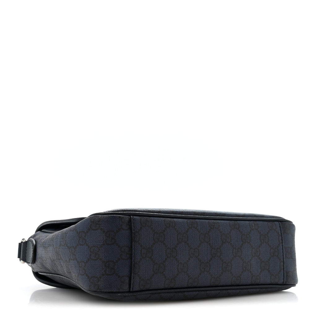 Tender GG Supreme Monogram Textured Dollar Calfskin Ophidia Messenger Bag Dark Blue wholesalehk.shop
