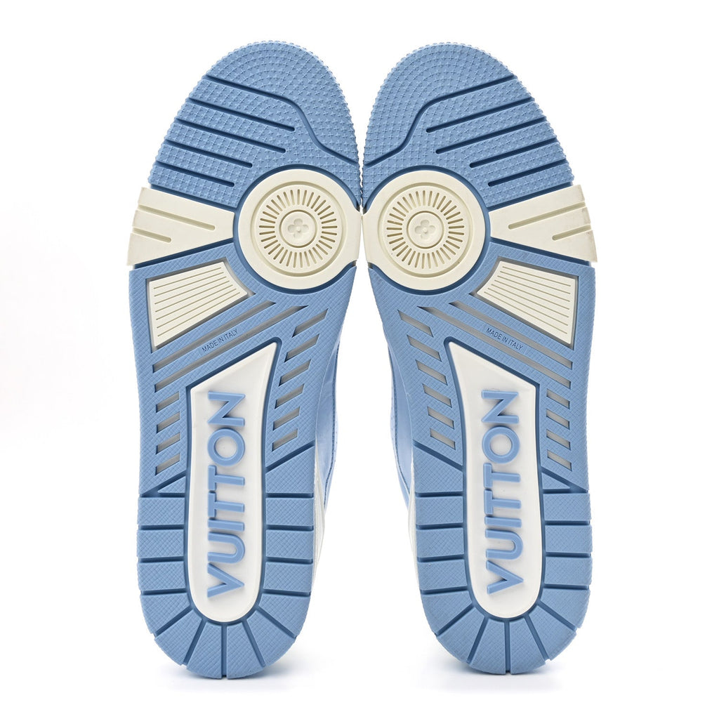 Calfskin Mens LV Trainer Sneakers 9 Blue £¨ Direct shipment via from wholesalehk.shop