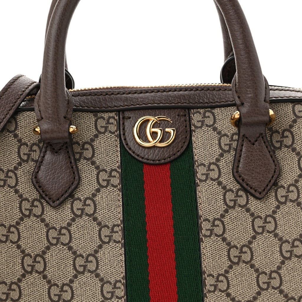 GG Supreme Monogram Web Small Ophidia Top Handle Bag  Beige Ebony wholesalehk.shop