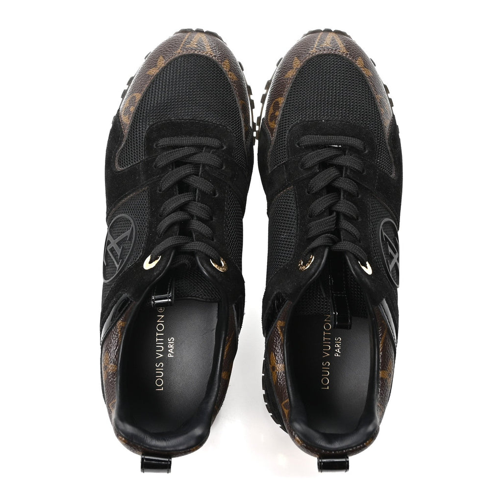Suede Monogram Run Away Sneakers 37 Black £¨ Direct shipment via from wholesalehk.shop