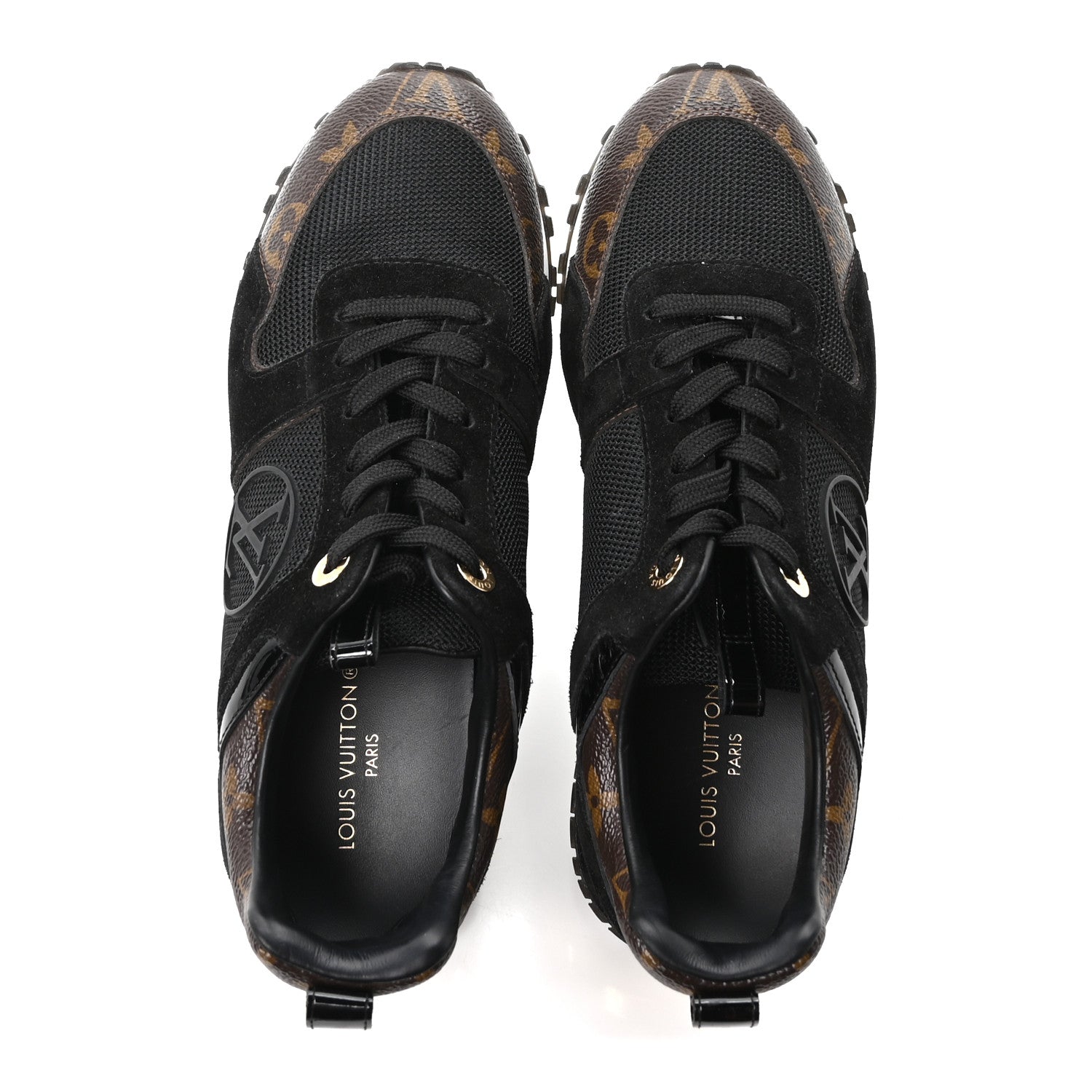 Suede Monogram Run Away Sneakers 37 Black £¨ Direct shipment via from wholesalehk.shop
