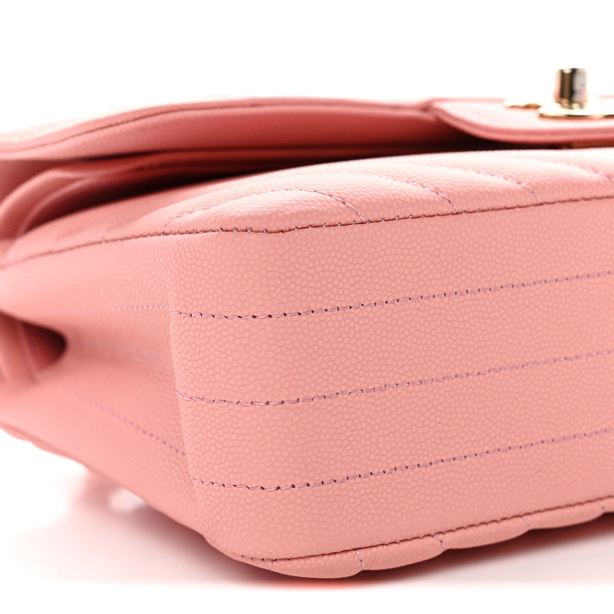 Caviar Chevron Quilted Small Double Flap Pink wholesalehk.shop