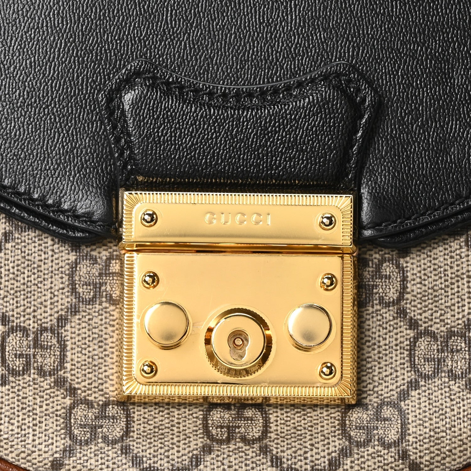 GG Supreme Monogram Calfskin Small Padlock Messenger Shoulder Bag Beige Black Cuir £¨ Direct shipment via from wholesalehk.shop