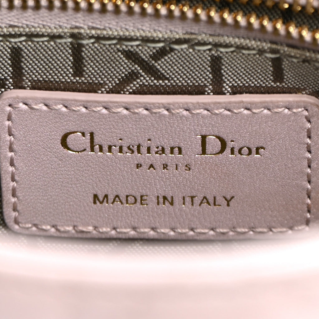 Metallic Lambskin Cannage Mini Lady Dior Lotus wholesalehk.shop