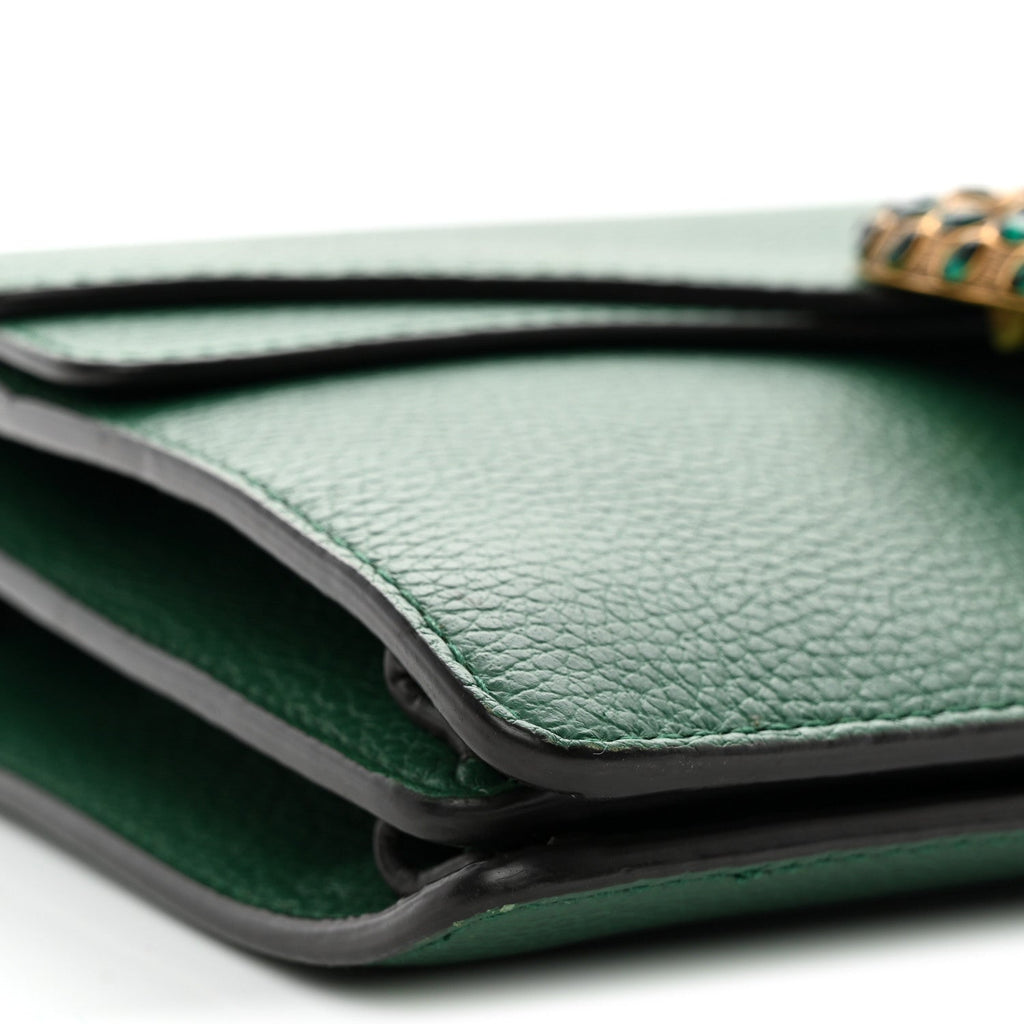 Pebbled Calfskin Small Dionysus Shoulder Bag Emerald wholesalehk.shop
