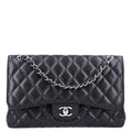 Caviar Quilted Jumbo Double Flap Black wholesalehk.shop