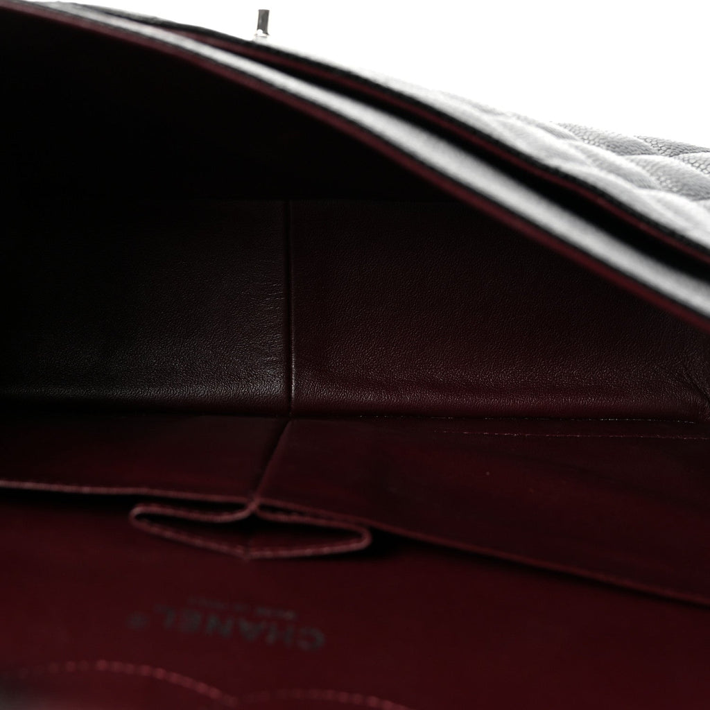 Caviar Quilted Jumbo Double Flap Black wholesalehk.shop